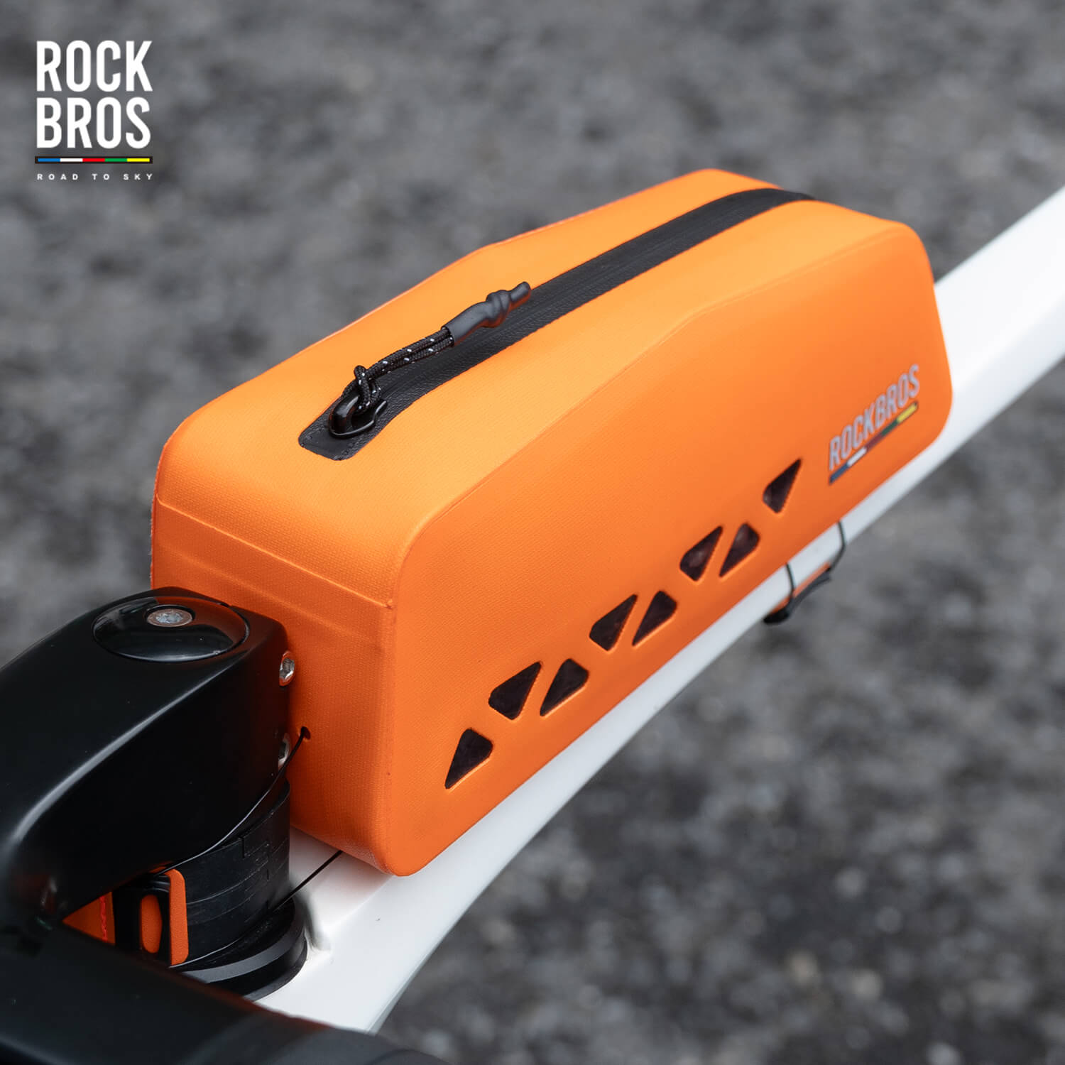 orange waterproof bike frame bag#color_orange