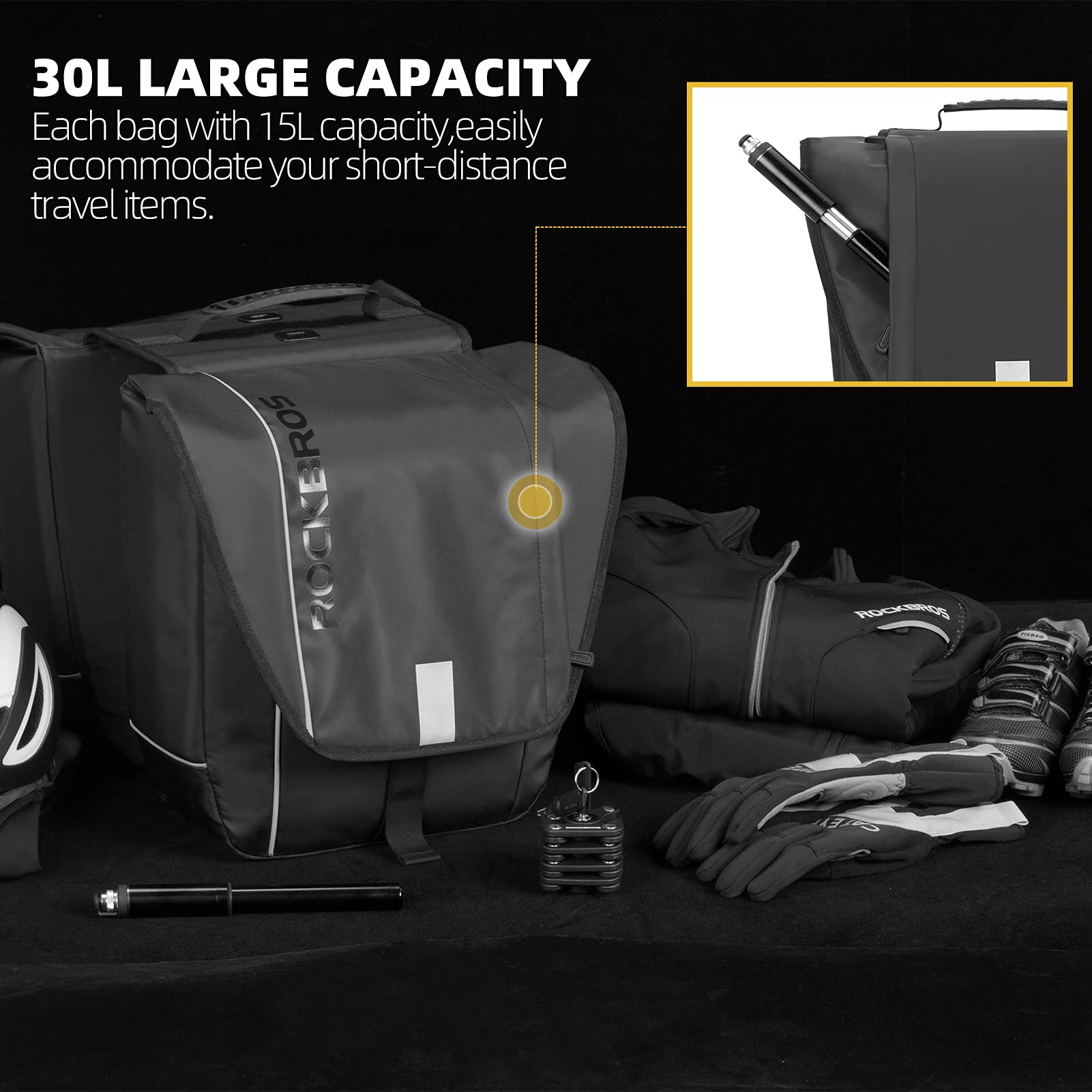 rockbros cycling panniers 30l