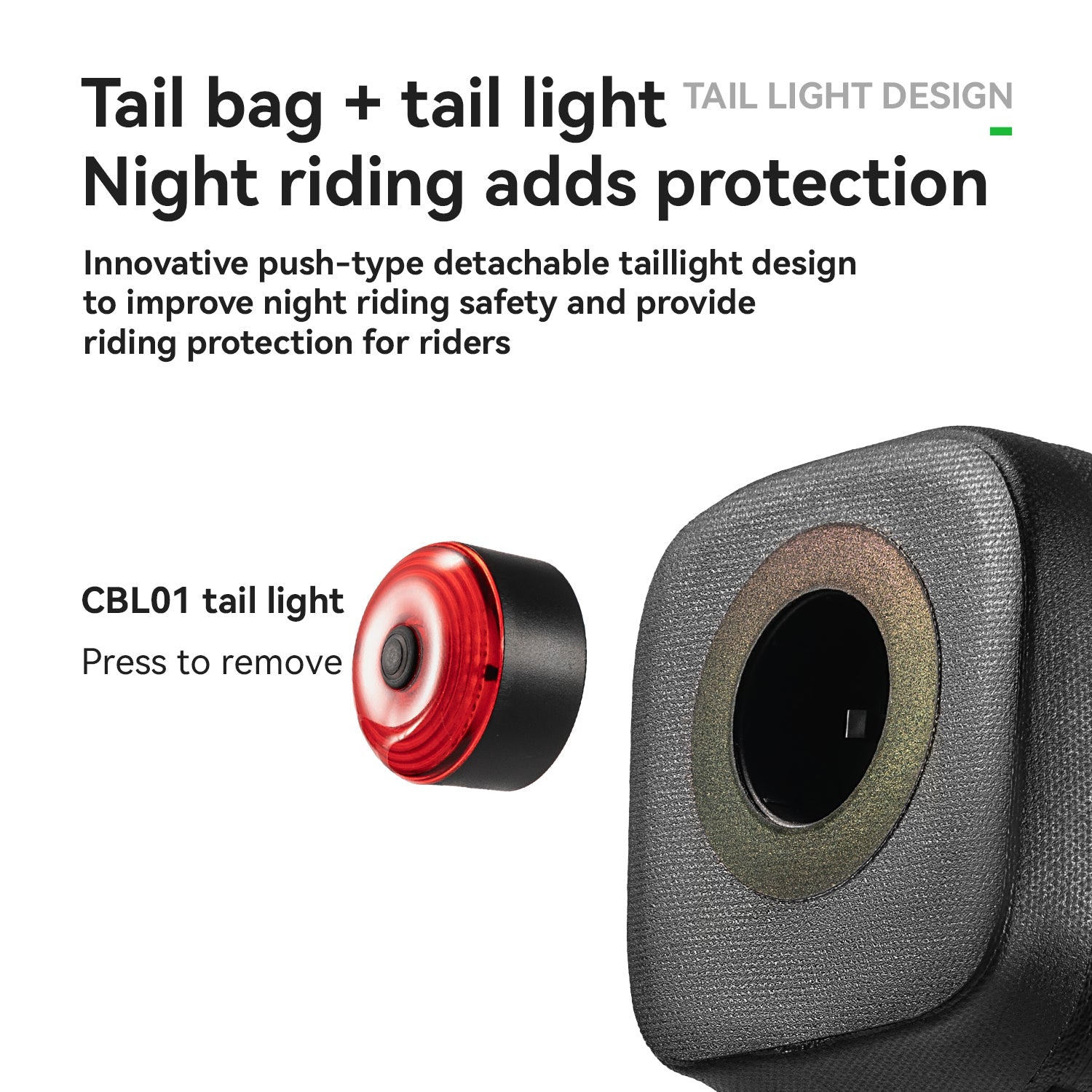 ROCKBROS Bike Saddle Bag Waterproof with Brake Sensor Tail Light