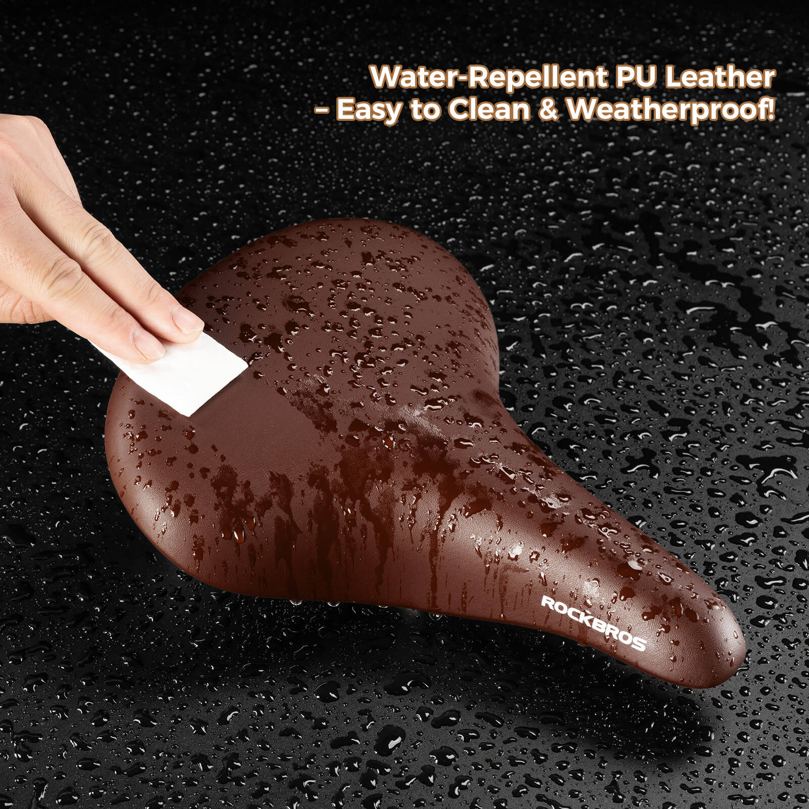 ROCKBROS retro style bike saddle featuring classic design with enhanced comfort and durability for vintage and city bikes.