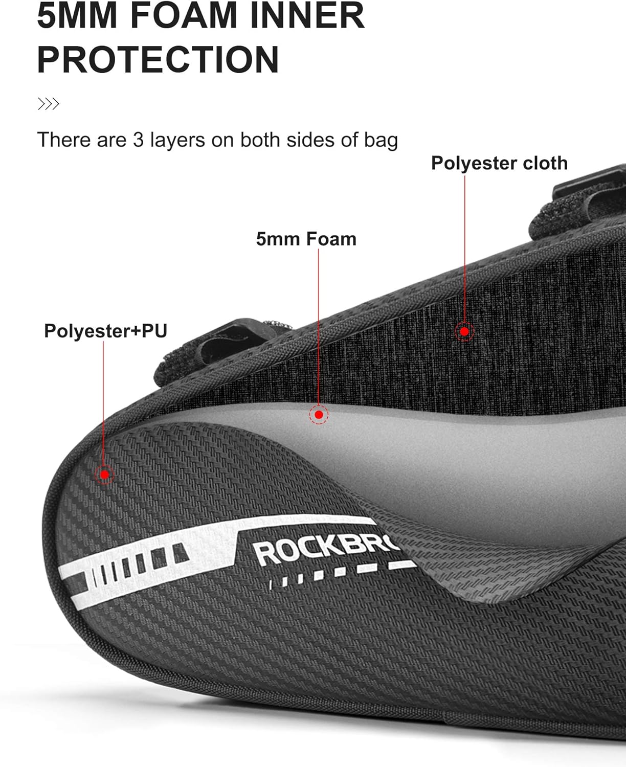 black cycling triangle pouch#color_black