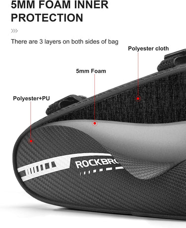 black cycling triangle pouch#color_black