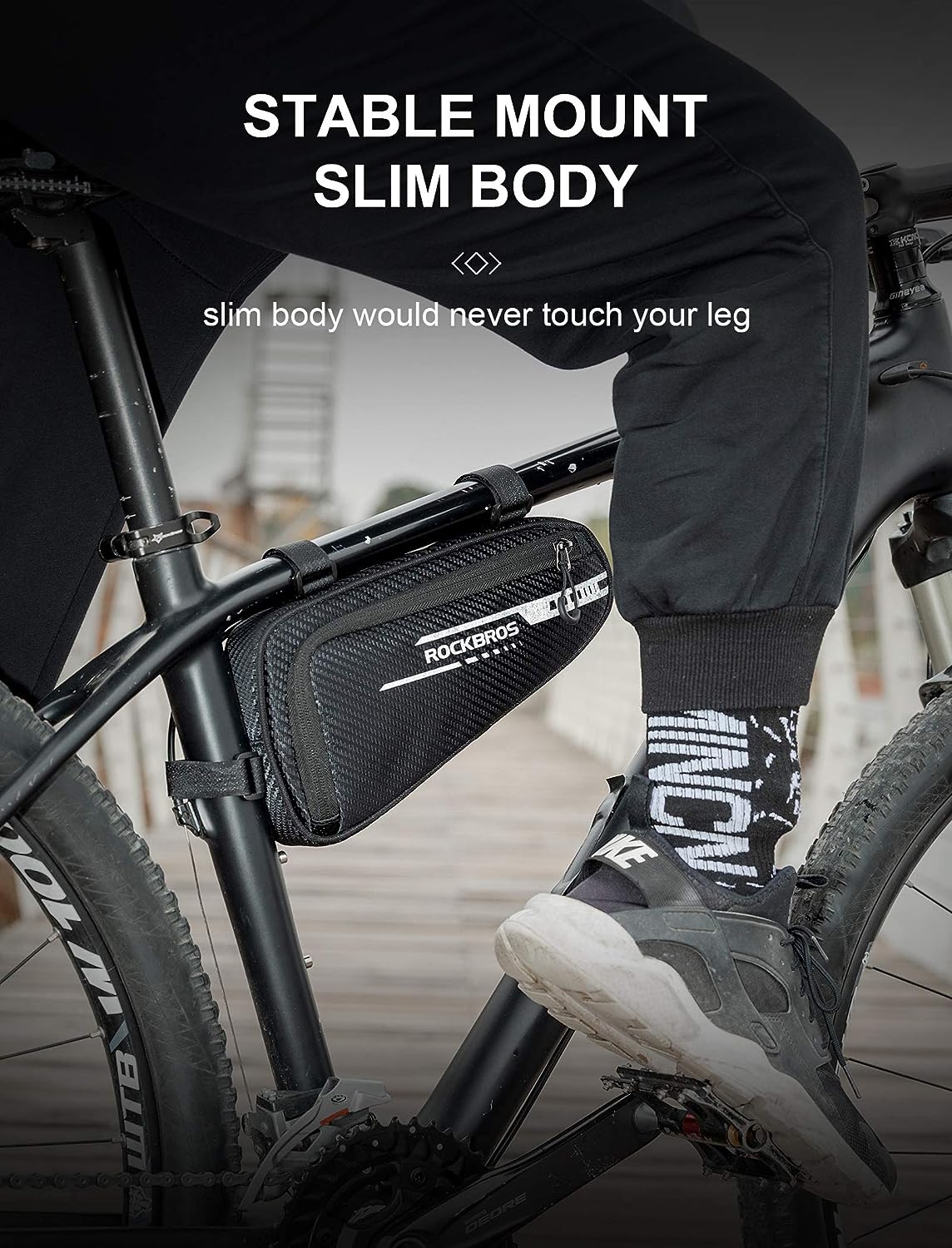 black triangle bag for bike frame#color_black
