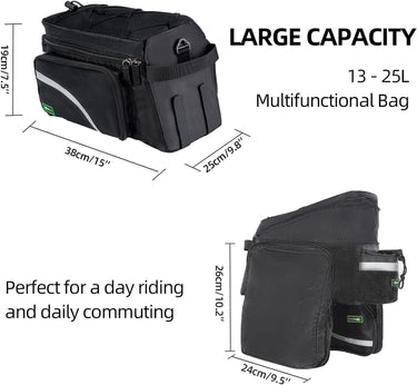 13l bike rear rack bag