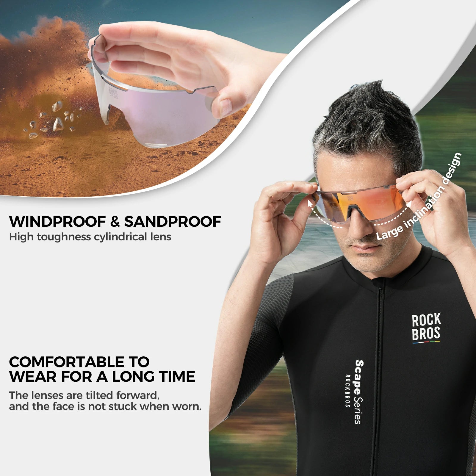 Lightweight Photochromic Cycling Glasses with Polarized Lenses