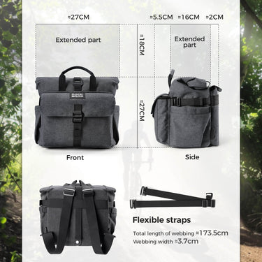 rockbros folding bike handlebar bag and backpack h46 convertible commuter storage solution