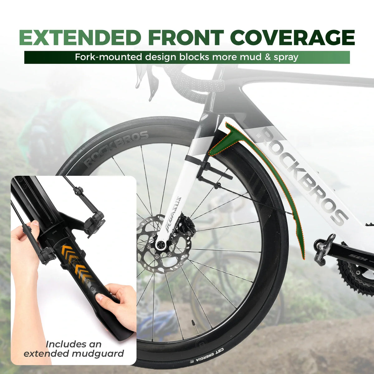 gravel bike front mudguard Front Mudguard for Road, Grave & MTB Bikes |ROCKBROS