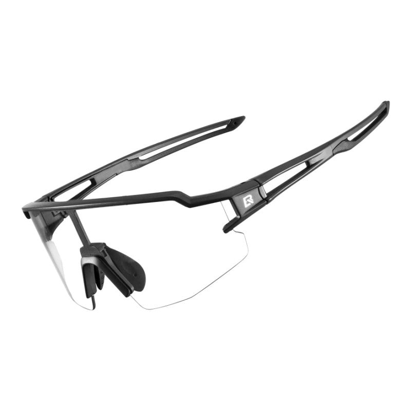 rockbros half frame photochromic cycling sunglasses uv400 protection #color_black