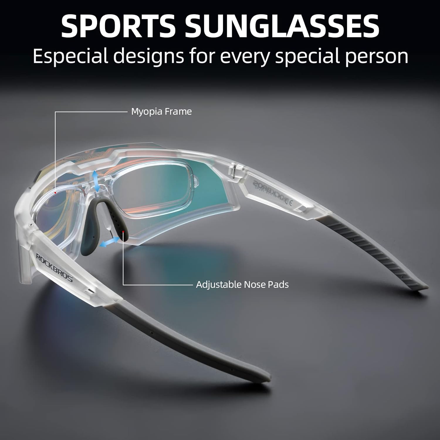 rockbros tr90 frame sunglasses with photochromic lens#color_lightblack