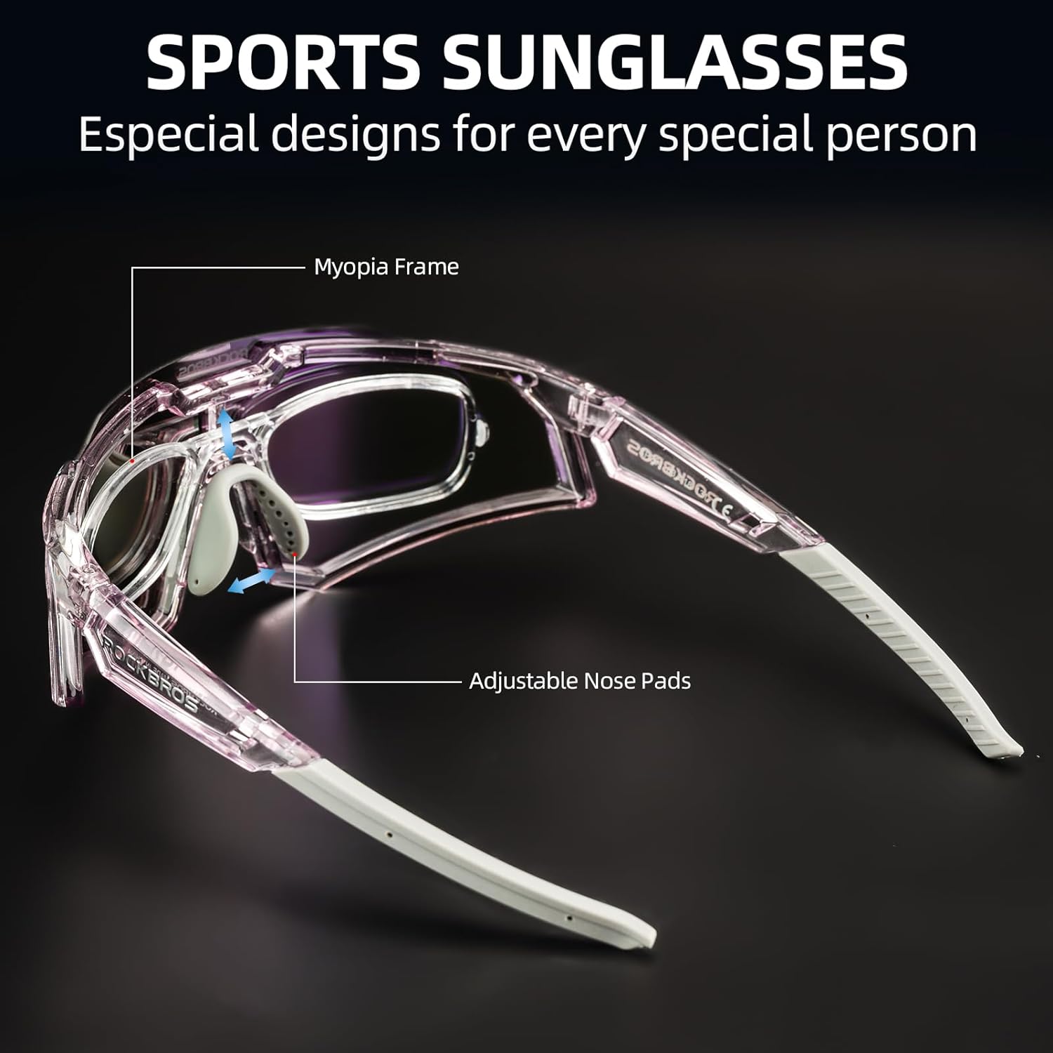 rockbros tr90 frame sunglasses with uv protection for cyclists#color_purple