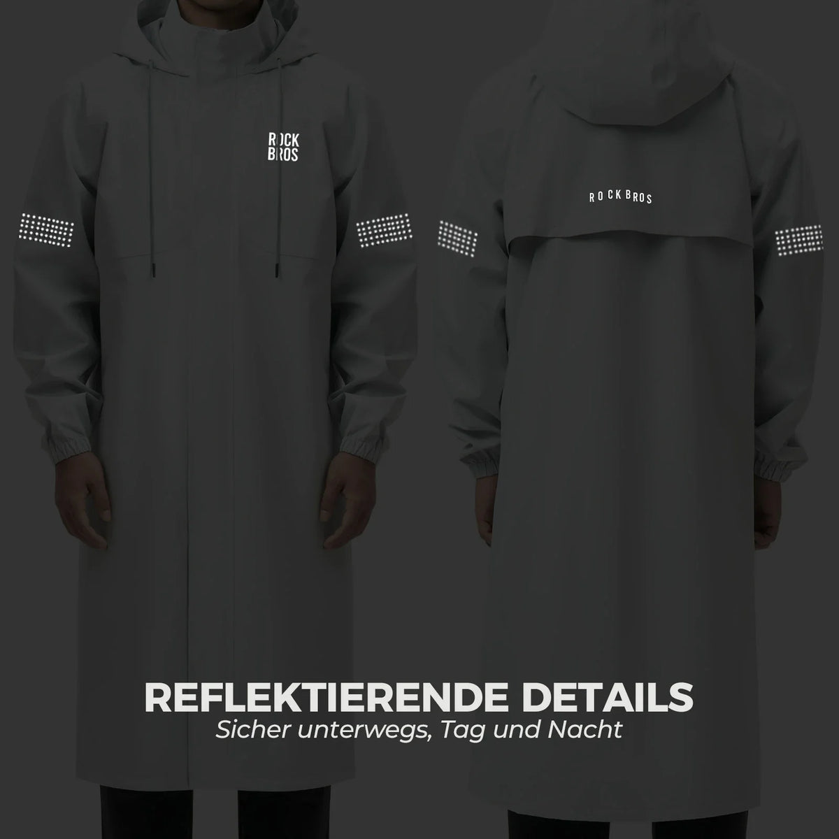 Long Waterproof Raincoat – Breathable & Reflective | ROCKRBOS
