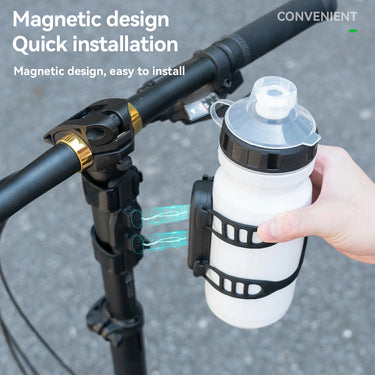 ROCKBROS magnetic strap-type bike water bottle cage, offering secure and quick access with an innovative magnetic attachment system.