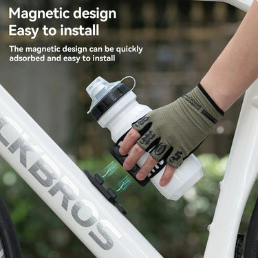 ROCKBROS magnetic strap-type bike water bottle cage, offering secure and quick access with an innovative magnetic attachment system.