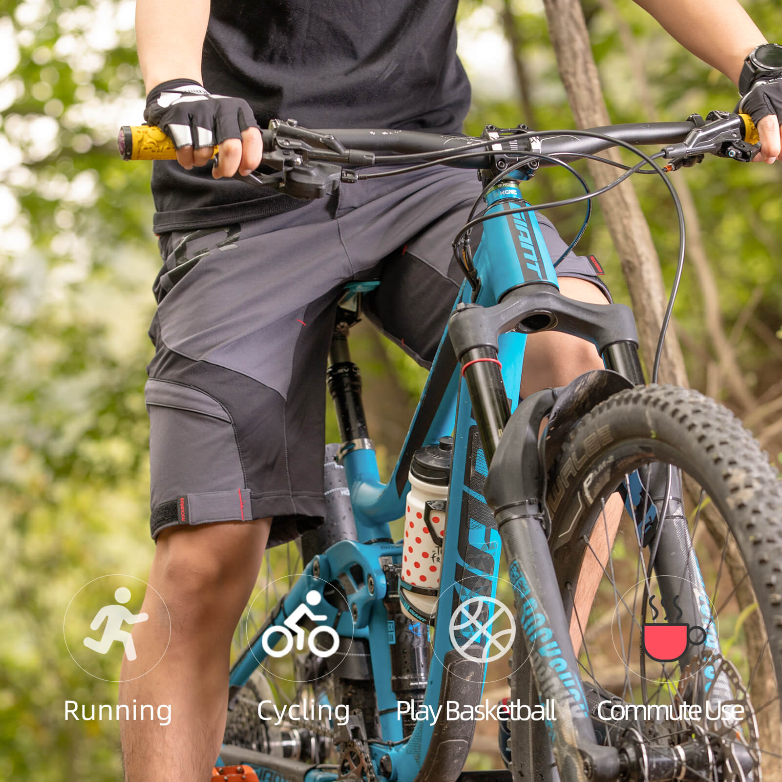 ROCKBROS Men's Cycling Shorts 4D Padded Compression Shorts
