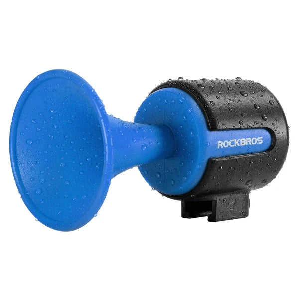 ROCKBROS Compact water-resistant electric bike bell with flexible silicone handlebar mount
#Color_Blue