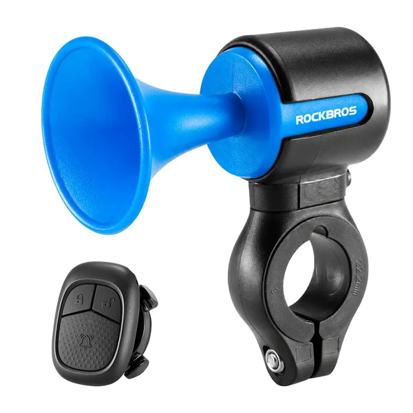 ROCKBROS Compact water-resistant electric bike bell with flexible silicone handlebar mount
#Color_Blue