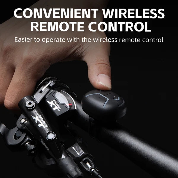 ROCKBROS smart bike tail light with wireless turn signals, brake sensor, remote control, and rechargeable battery
