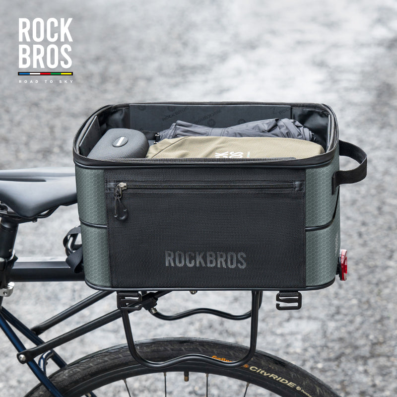Bike Rack Extable ROCKBROS Road to Sky Foldable Trunk Bag – 16.8L Expandable Bike Rack B ...