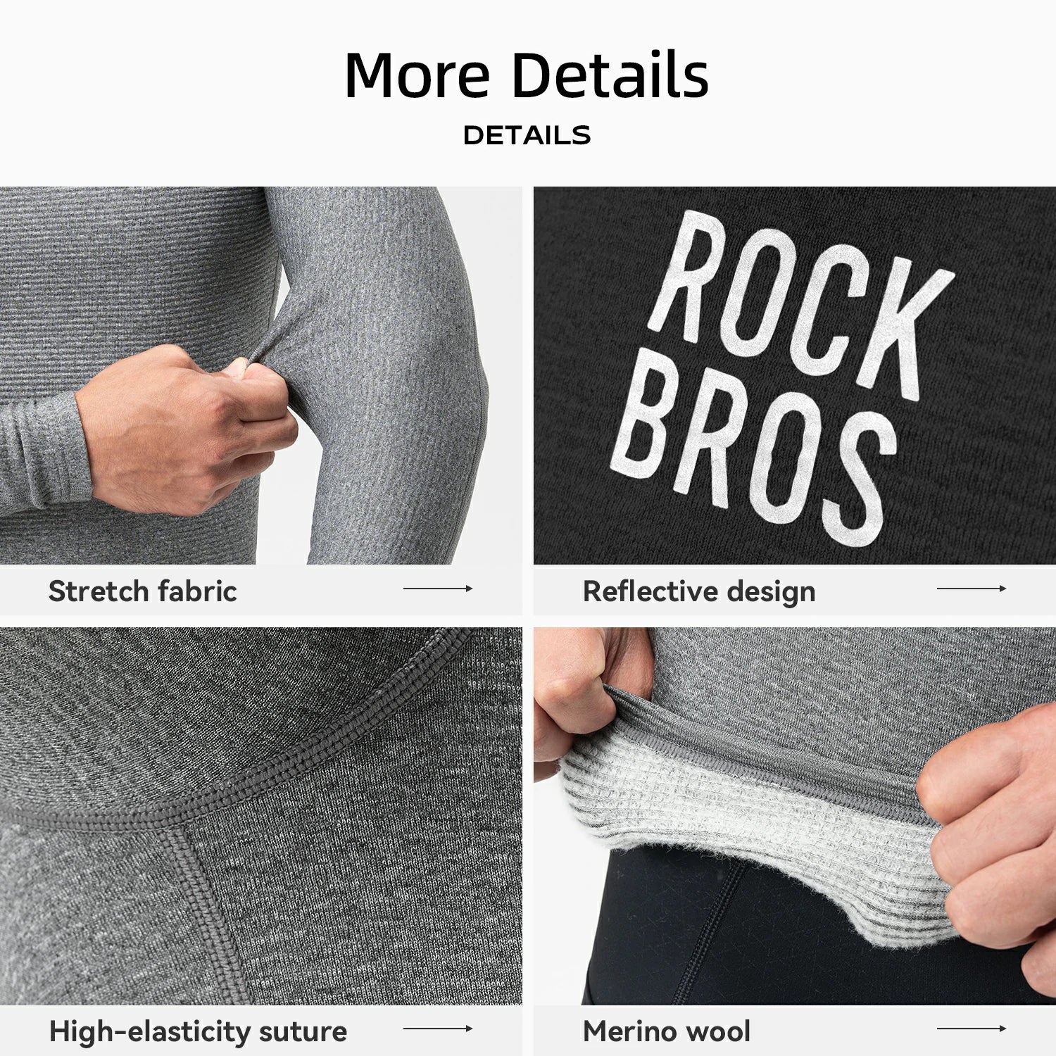 rockbros warm long sleeve merino wool base layer