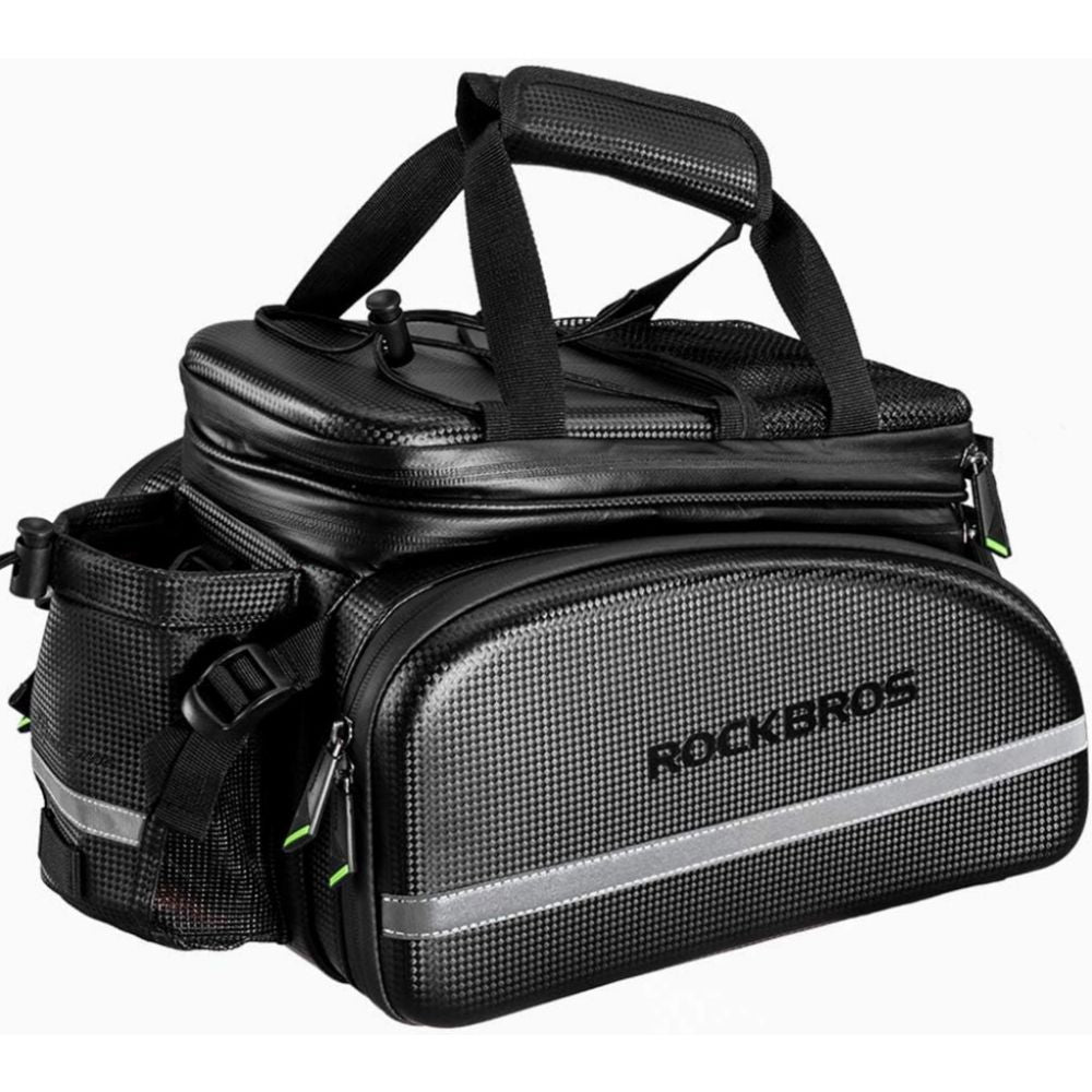 Bike Rack Bag Waterproof Carbon Leather Rear Seat Cargo Pack