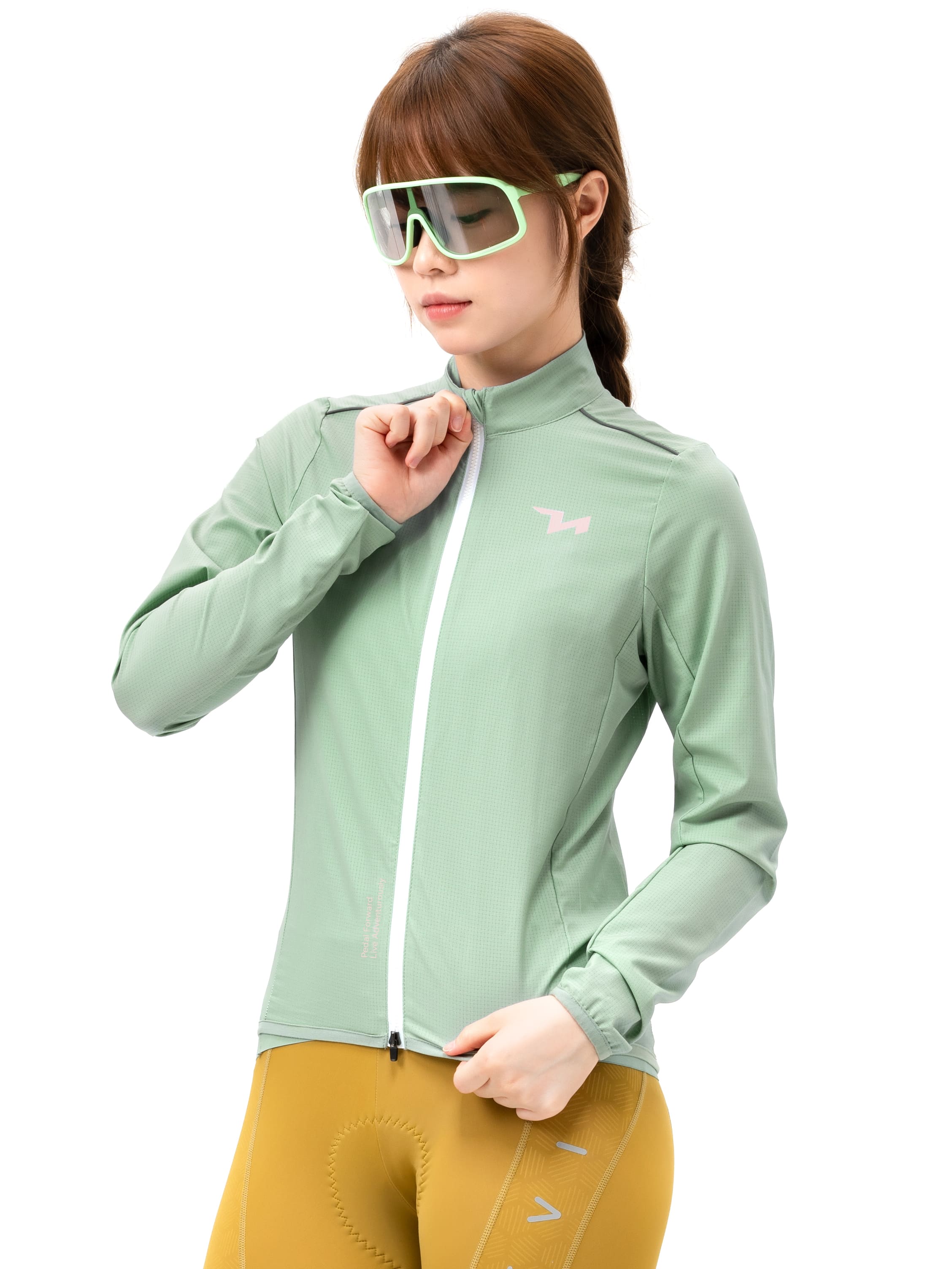 ROCKBROS Women's TVI Cycling Windbreaker Jacket, lightweight and breathable design
#Color_Green