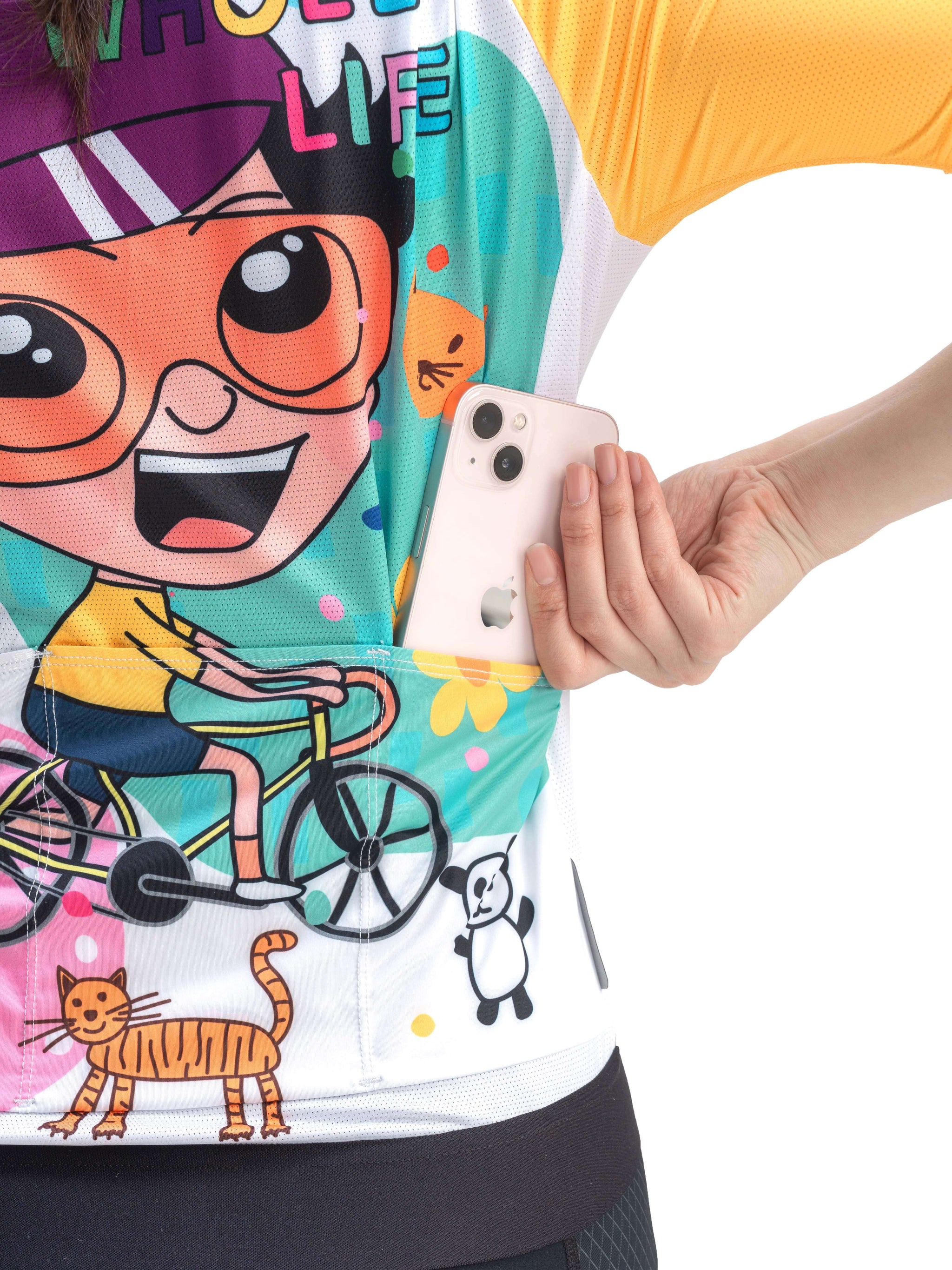 Women¡¯s ROCKBROS Vibrant Vacation short-sleeve cycling jersey in TVI fit
