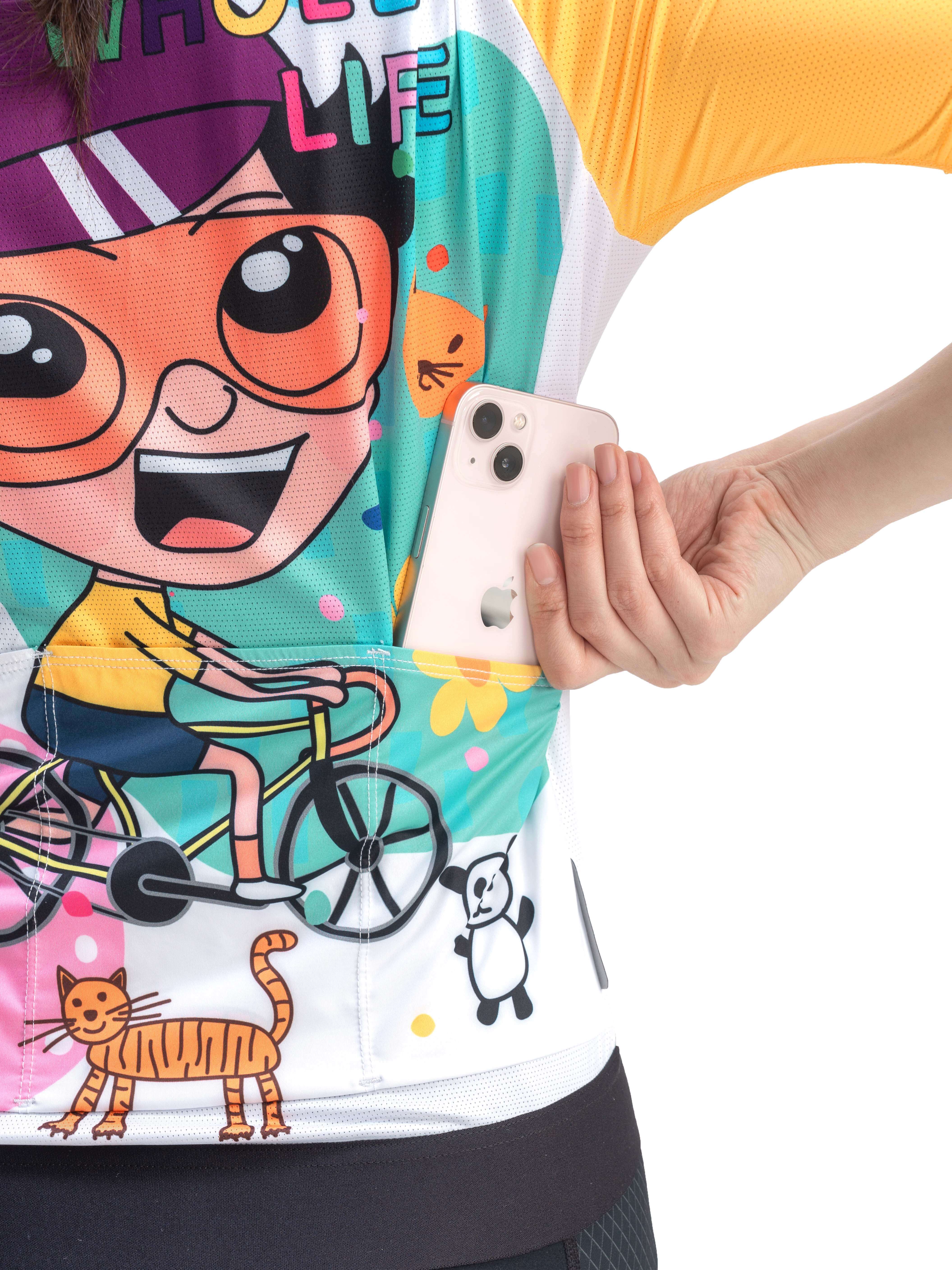 Women¡¯s ROCKBROS Vibrant Vacation short-sleeve cycling jersey in TVI fit