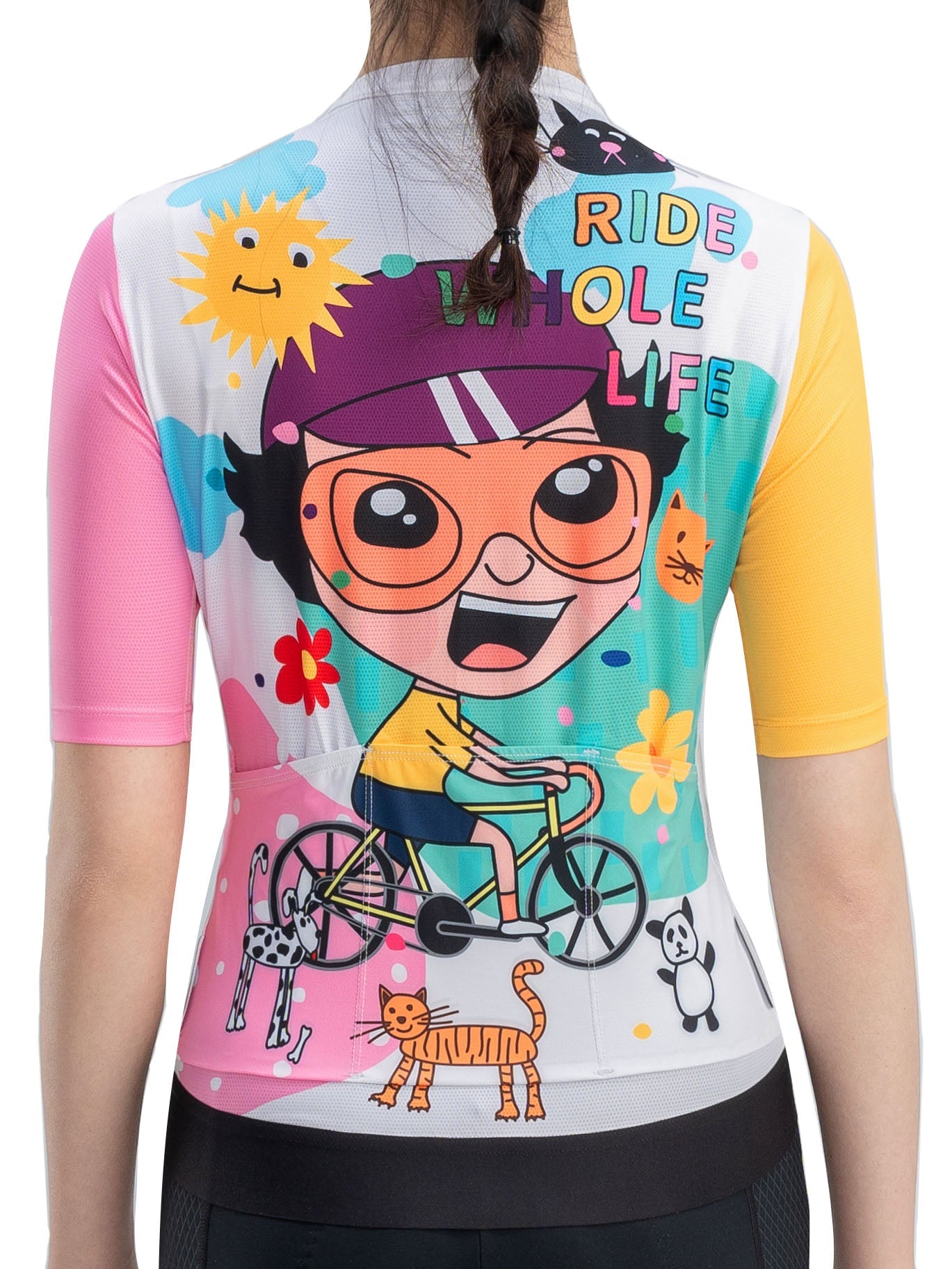 Women¡¯s ROCKBROS Vibrant Vacation short-sleeve cycling jersey in TVI fit