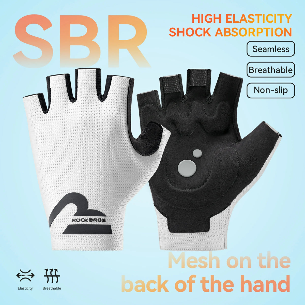 S407 Half-Finger Cycling Gloves with SBR Palm Breathable Mesh