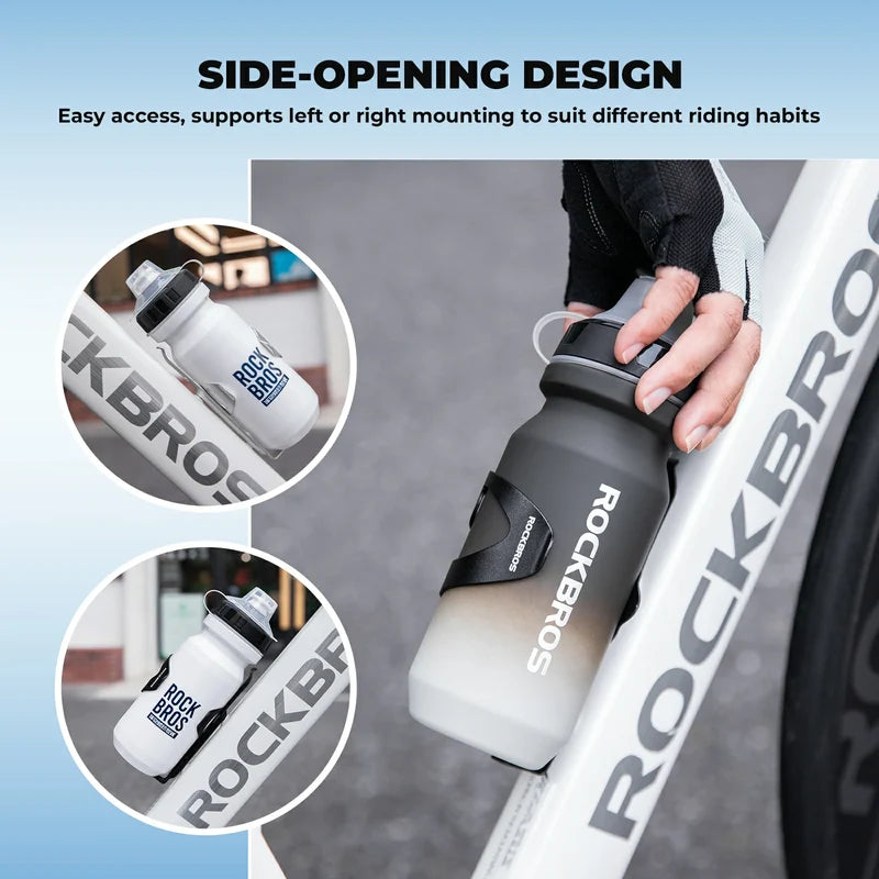 ROCKBROS Aluminum side-load bike water bottle cage with lightweight hollow design