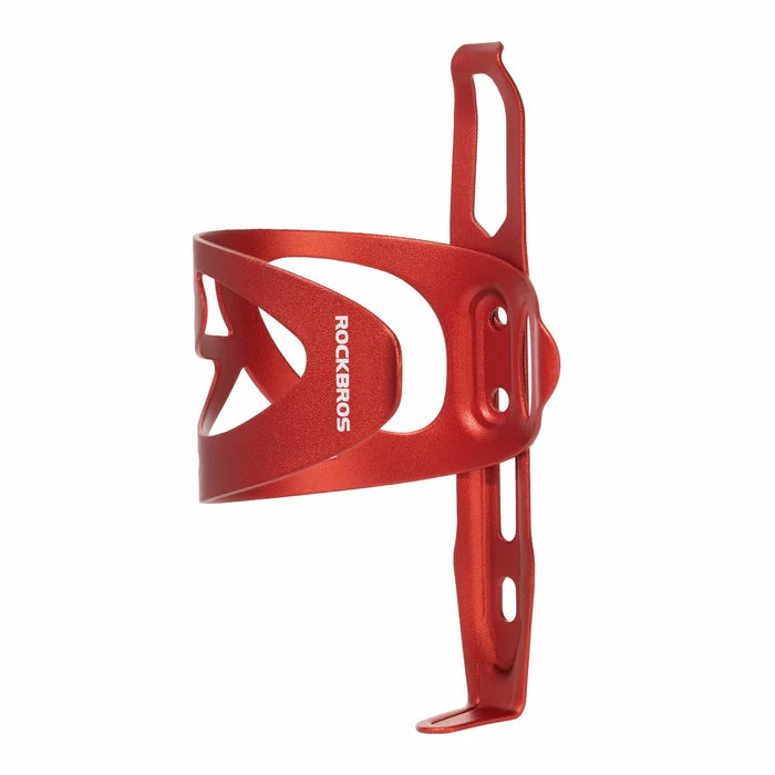 ROCKBROS Aluminum side-load bike water bottle cage with lightweight hollow design
#Color_Red