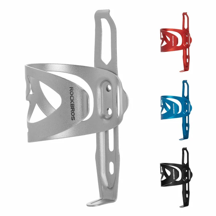 ROCKBROS Aluminum side-load bike water bottle cage with lightweight hollow design
#Color_Silver