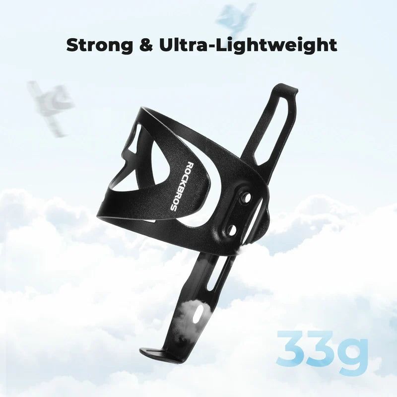 ROCKBROS Aluminum side-load bike water bottle cage with lightweight hollow design
#Color_Black