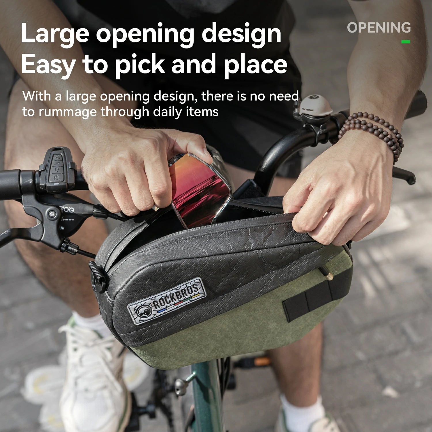 Sustainable Eco-Friendly Tyvek® Recycled Tire Bike Handlebar Bag 2.5L ROAD TO SKY