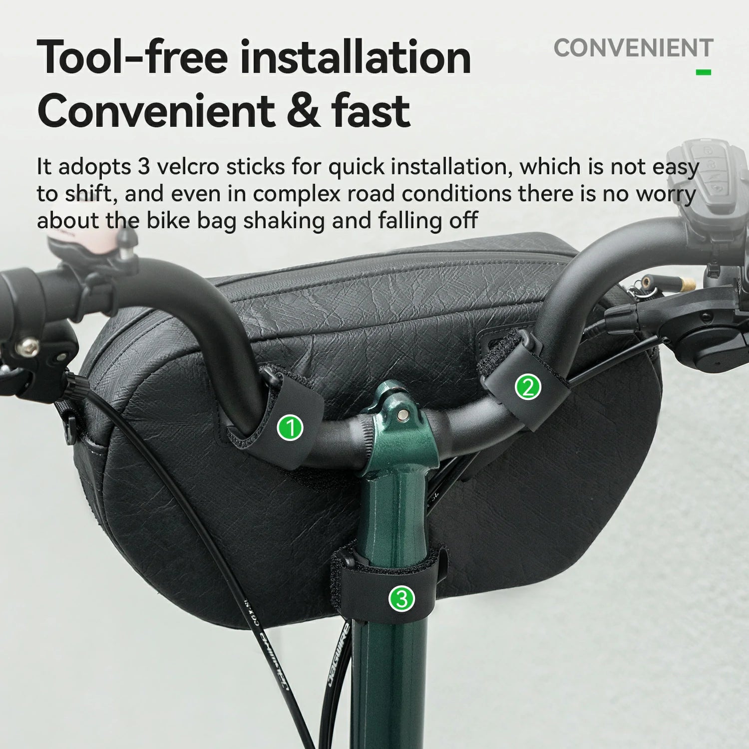Sustainable Eco-Friendly Tyvek® Recycled Tire Bike Handlebar Bag 2.5L ROAD TO SKY