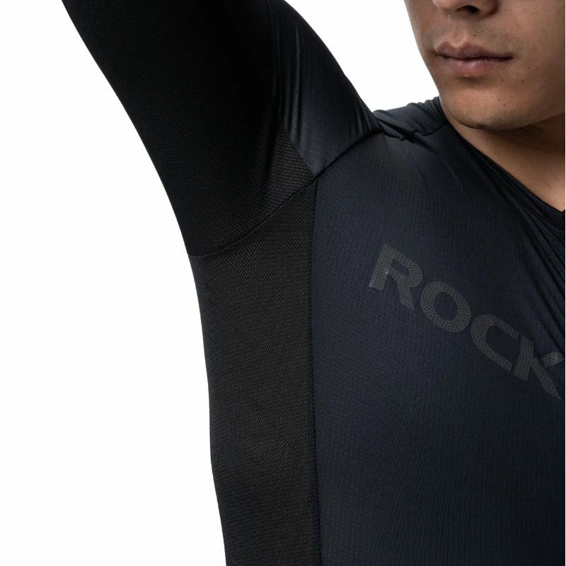 Black athletic shirt with 'Rock' branding on a white background #Color_Black
