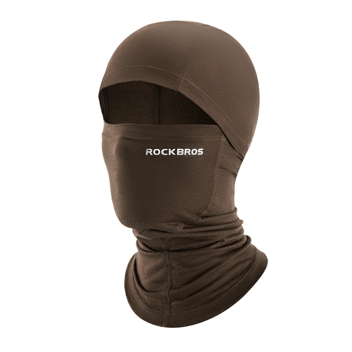Tencel wool cycling balaclava full face #Color_Brown