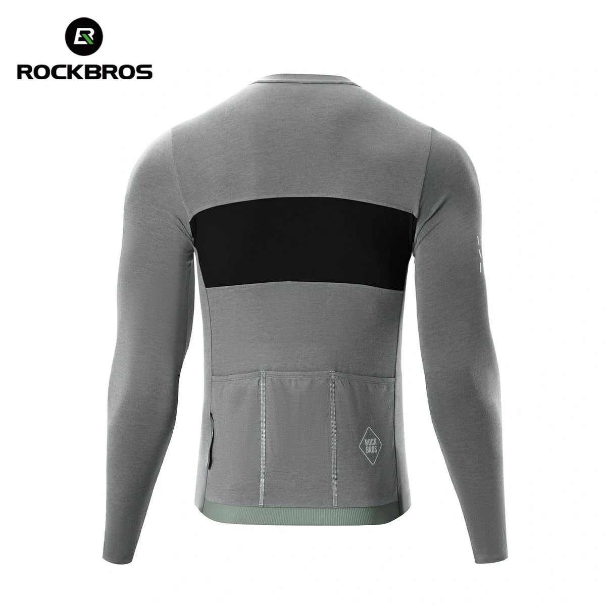 Men‘s Tencel Wool Cycling Jersey ROCKBROS Lightweight Breathable, Grey / 2XL