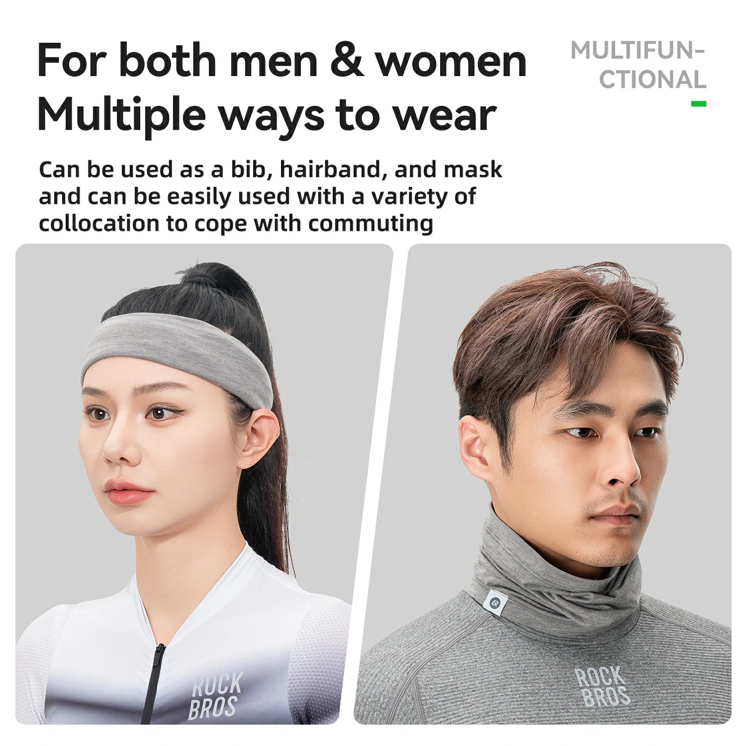 Merino Wool Thermal Neck Gaiter Face Mask for Men Women