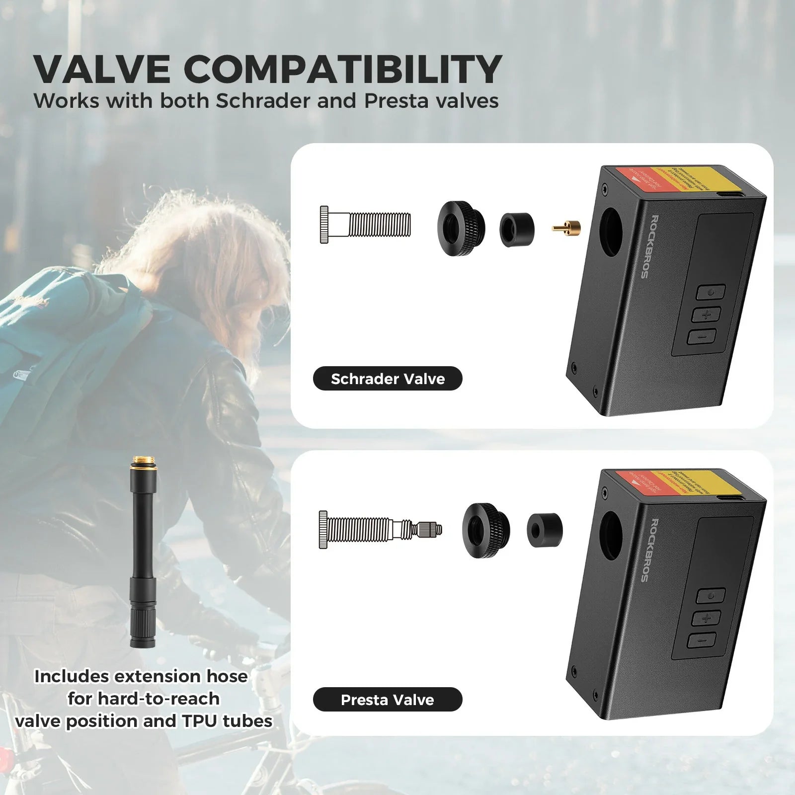 tiny electric bike pump with pressure gauge max 120 psi