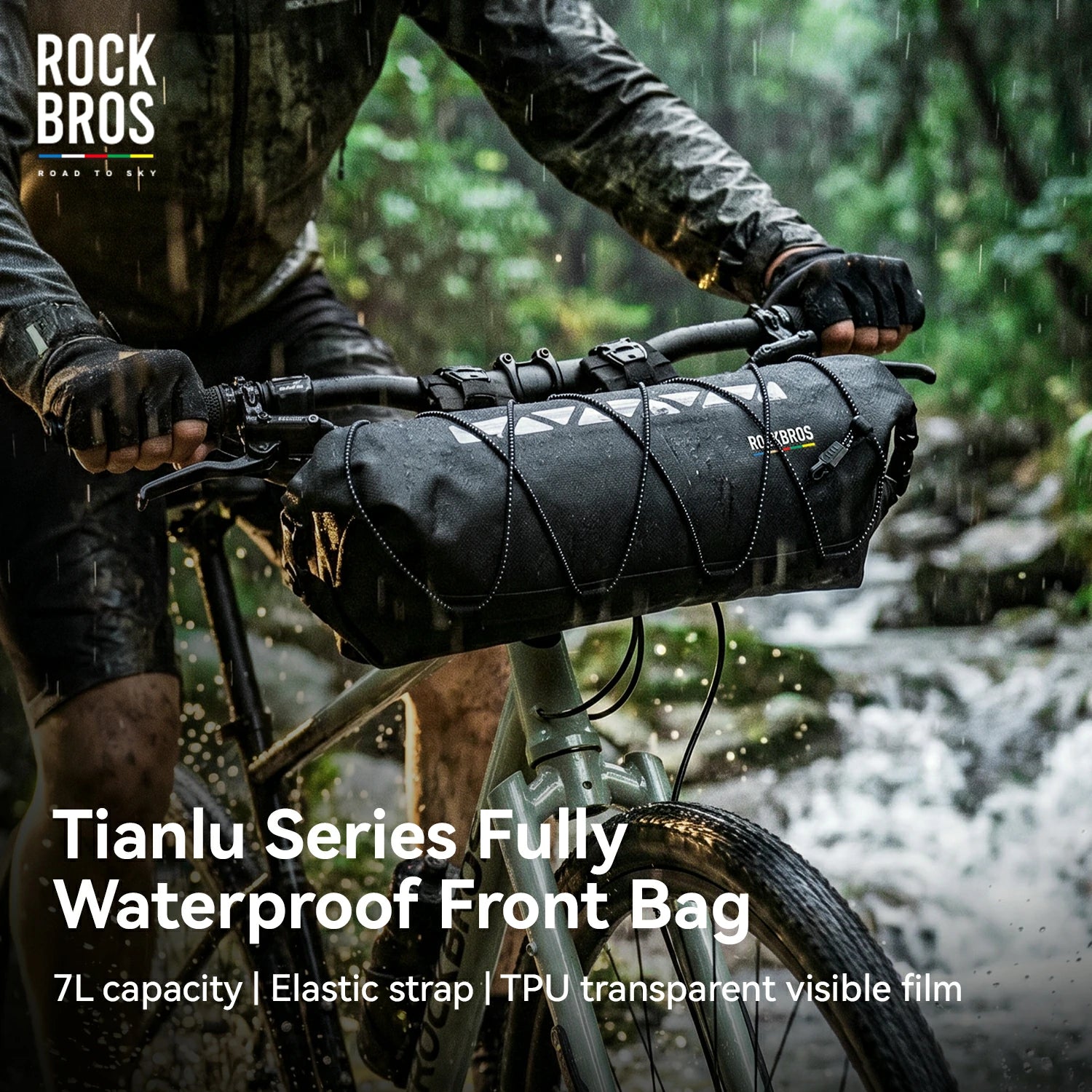 TL-170 7L 100% Waterproof Bike Handlebar Bag ROAD TO SKY