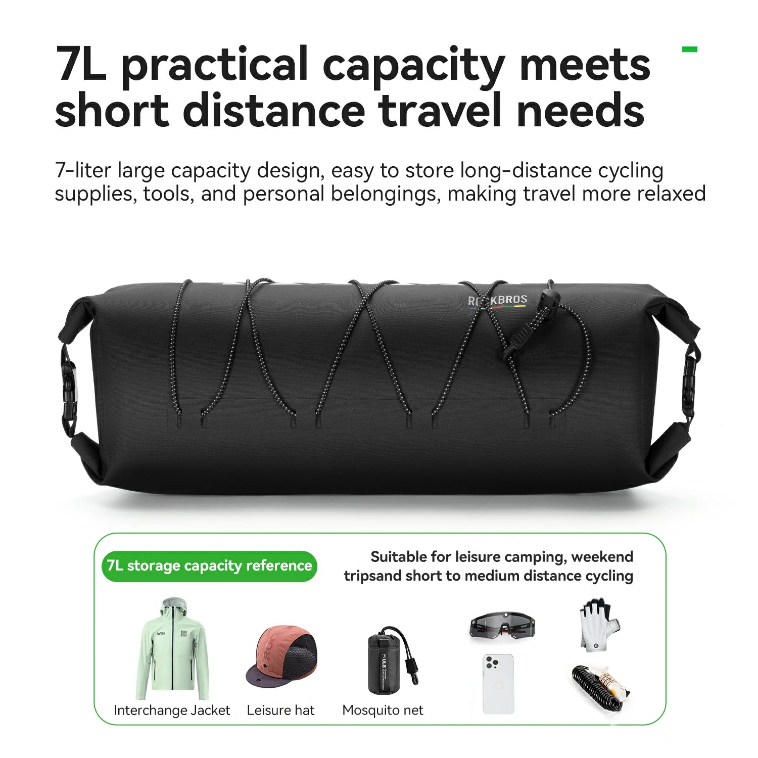 TL-170 7L 100% Waterproof Bike Handlebar Bag ROAD TO SKY