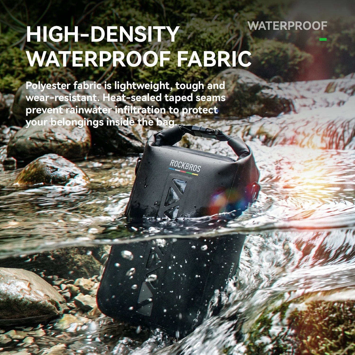TL-171 4L 100%Waterproof Bike Fork Bag with Clear TPU Window ROAD TO SKY