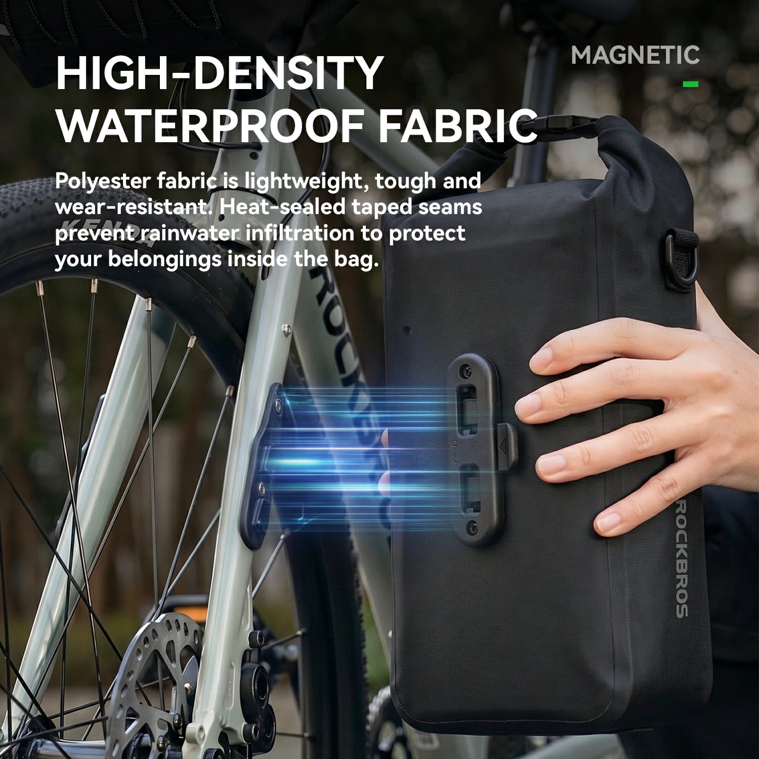 TL-171 4L 100%Waterproof Bike Fork Bag with Clear TPU Window ROAD TO SKY
