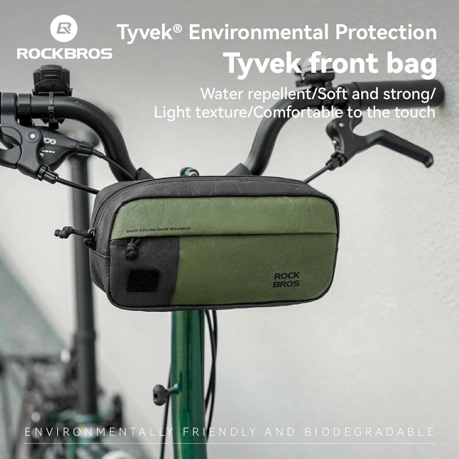 water-repellent tyvek bicycle handlebar bag durable and reusable