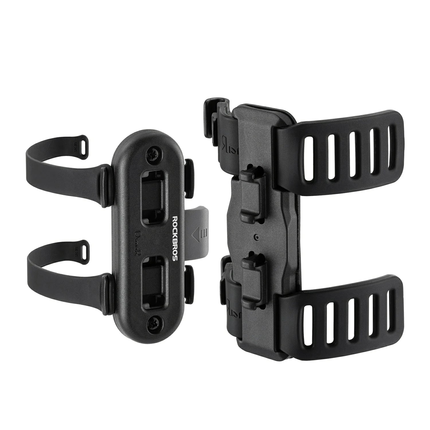 black bike bottle holders on a white background