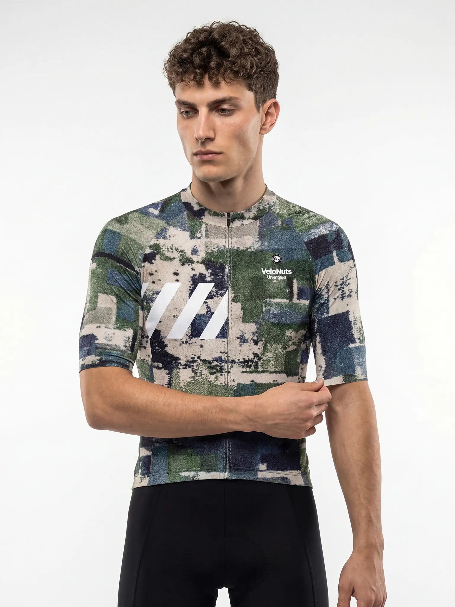 Men's Cycling Jersey Terrain Blocks#Type_Moss Stone Blocks