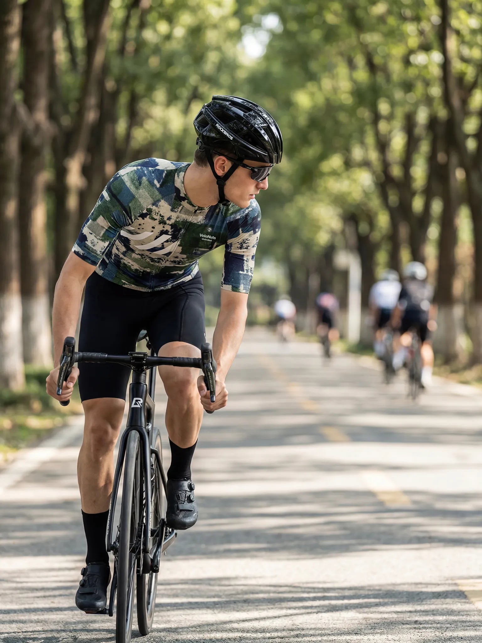Men's Cycling Jersey Terrain Blocks#Type_Moss Stone Blocks