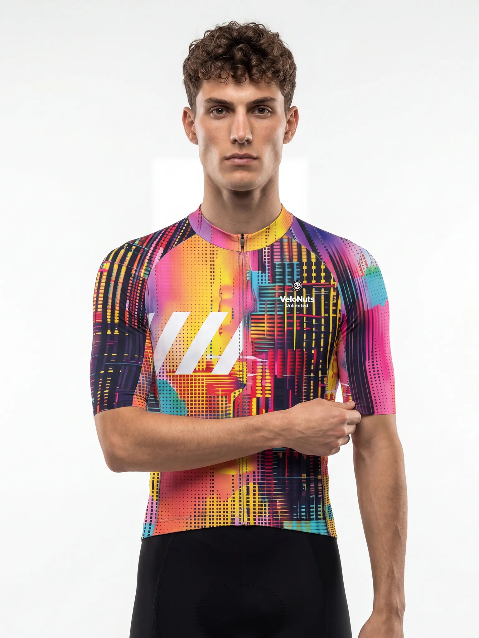 Men's Cycling Jersey Neon Condense#Type_Pink Skyline