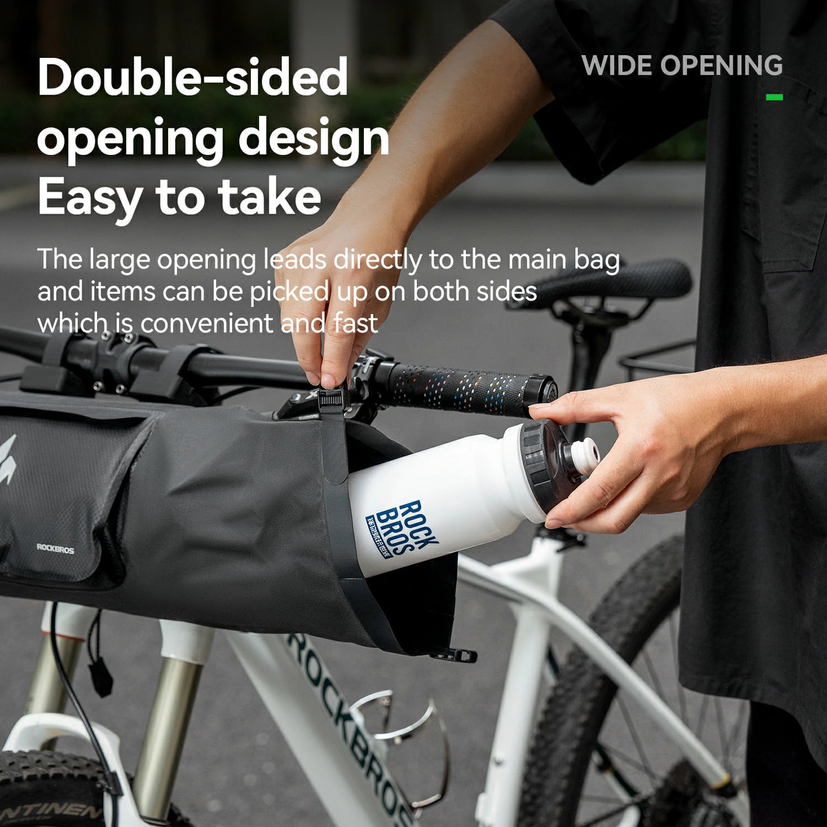 timbuk2 essential bicycle handlebar bag RideMate 100% Waterproof Bike Handlebar Bag 8L Double-sided Opening  Expanded Capacity